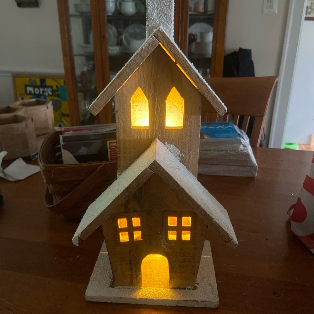 Rustic Wooden Light Up Holiday Church